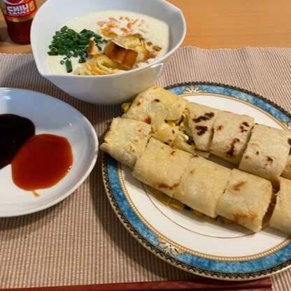 久しぶり食べたくなり定番朝ご飯、作らせてもらいました　やっぱり美味しいですね　チリソース、醤油膏を付けながらいただくと頭の中はすっかり台湾気分です　リピ必須です